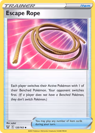Escape Rope 125/163 Pokemon card