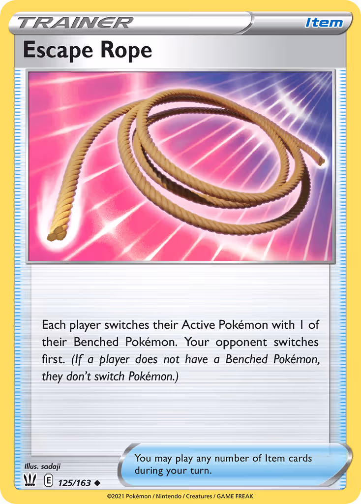 Escape Rope 125/163 Pokemon card