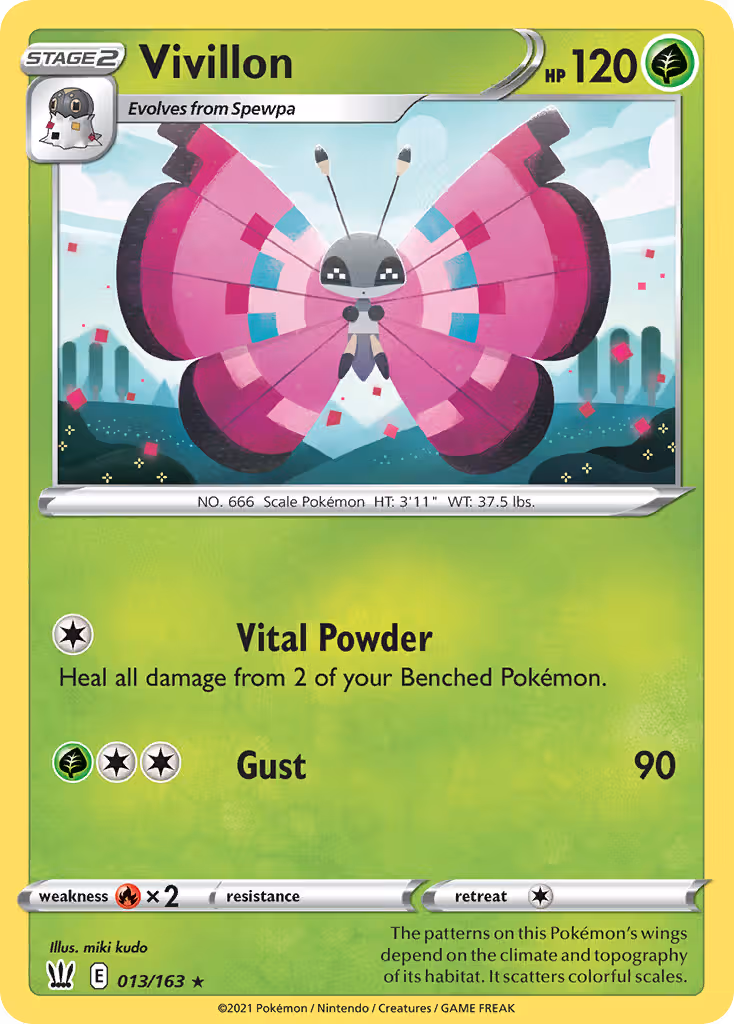 Vivillon 13/163 Pokemon card
