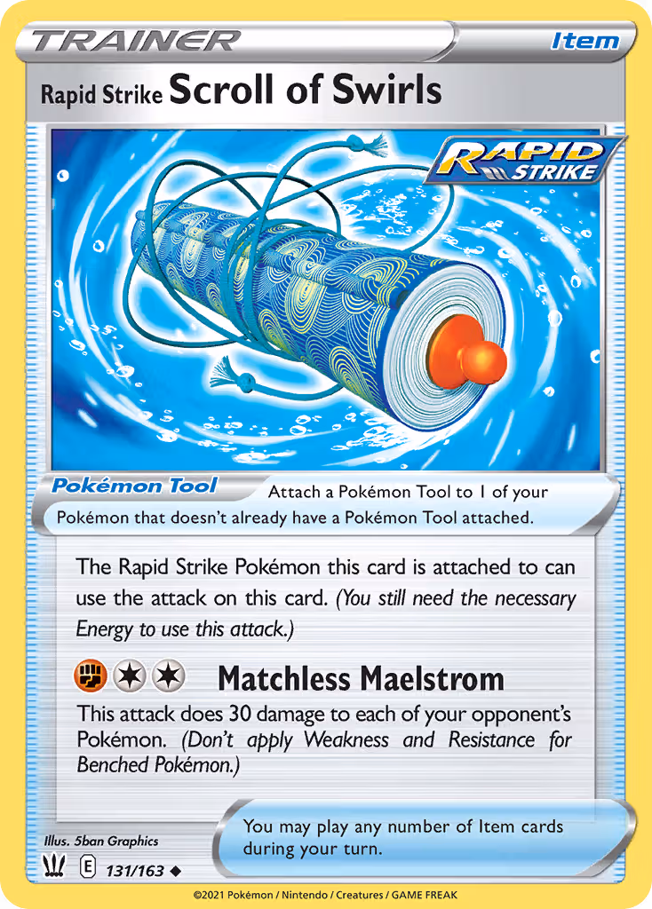 Rapid Strike Scroll of Swirls 131/163 Pokemon card