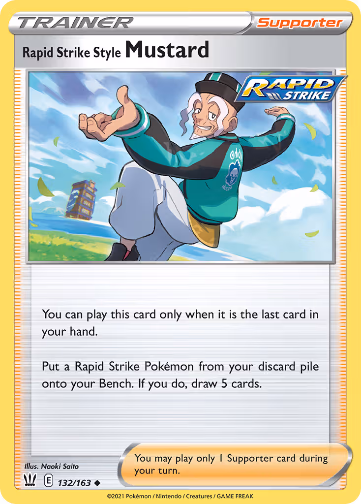 Rapid Strike Style Mustard 132/163 Pokemon card