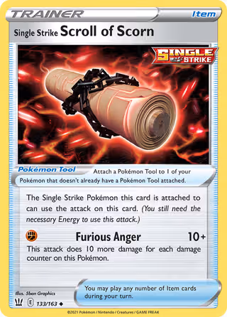 Single Strike Scroll of Scorn 133/163 Pokemon card