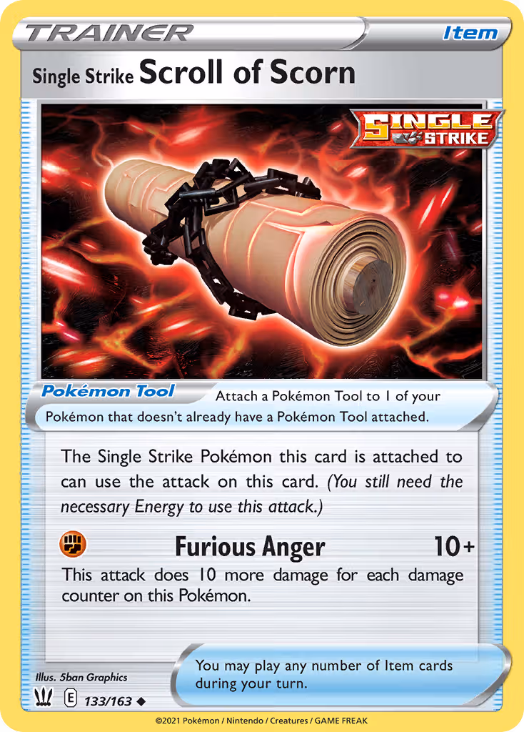 Single Strike Scroll of Scorn 133/163 Pokemon card