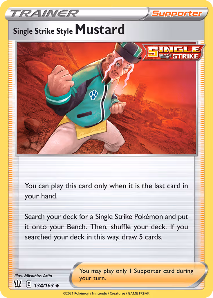 Single Strike Style Mustard 134/163 Pokemon card