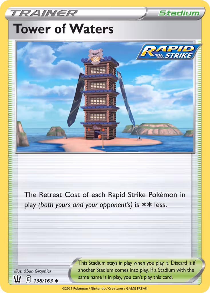 Tower of Waters 138/163 Pokemon card