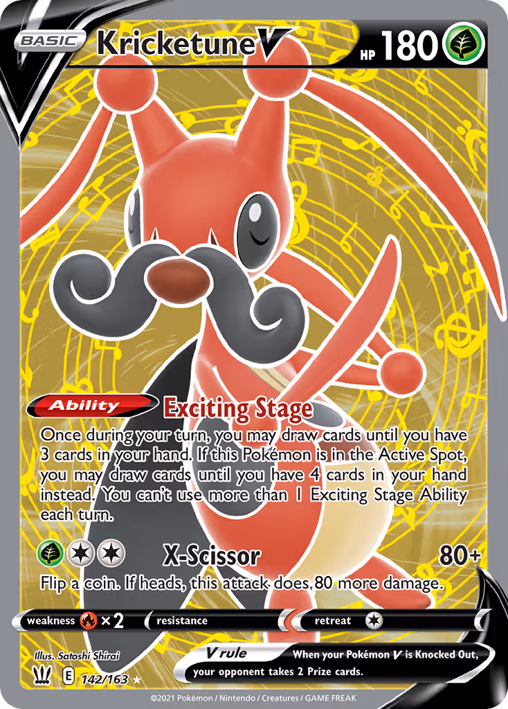Kricketune V 142/163 Pokemon card