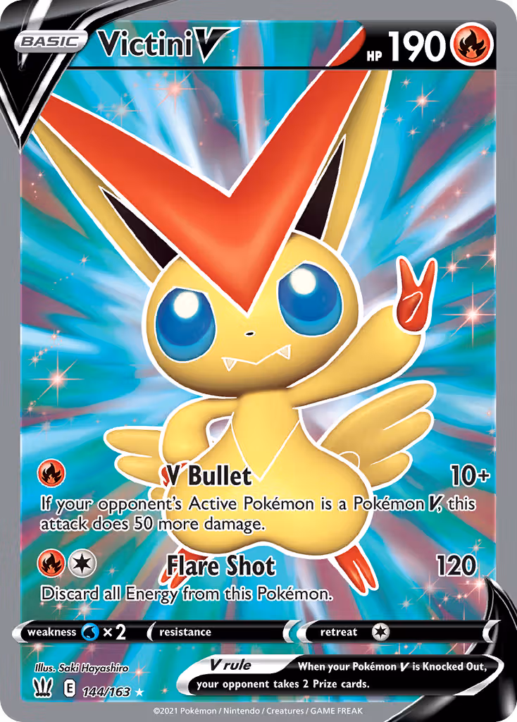 Victini V 144/163 Pokemon card