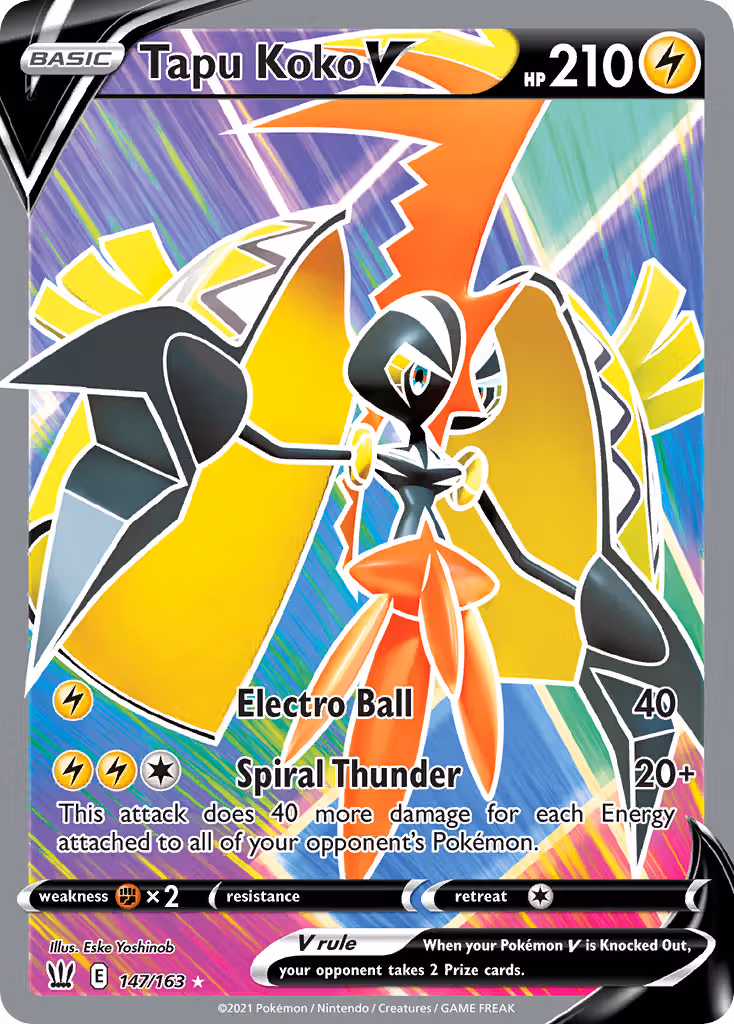 Tapu Koko V 147/163 Pokemon card