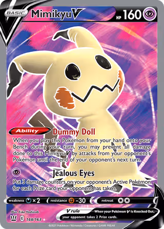 Mimikyu V 148/163 Pokemon card