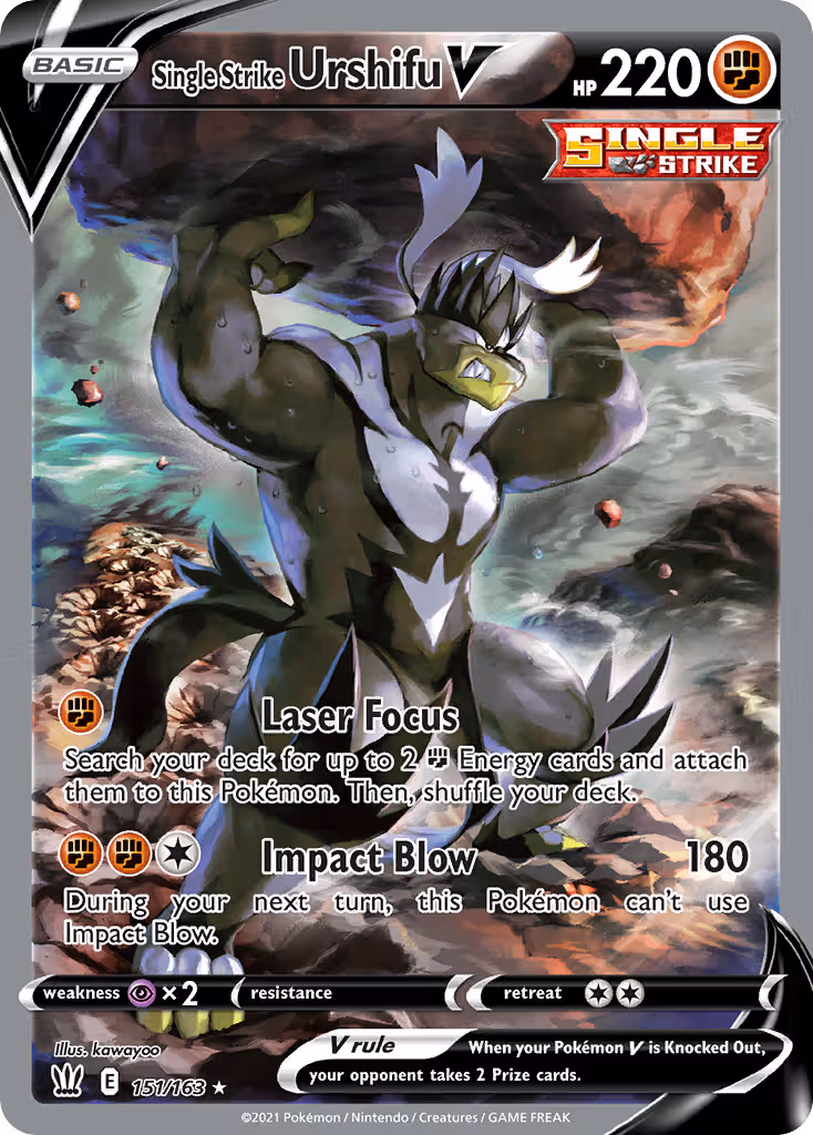 Single Strike Urshifu V 151/163 Pokemon card