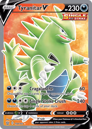 Tyranitar V 154/163 Pokemon card