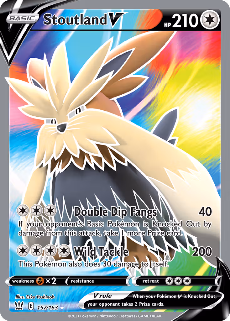 Stoutland V 157/163 Pokemon card
