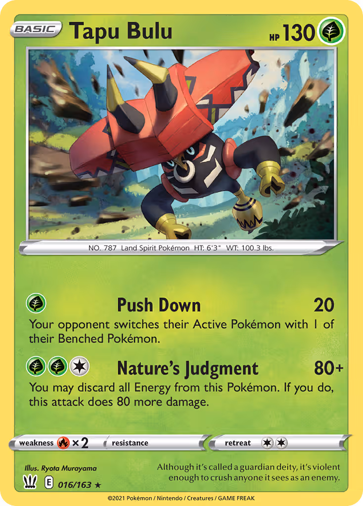 Tapu Bulu 16/163 Pokemon card