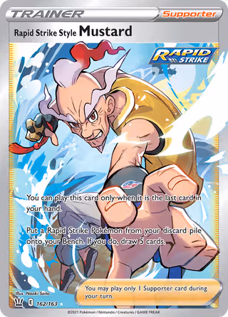 Rapid Strike Style Mustard 162/163 Pokemon card