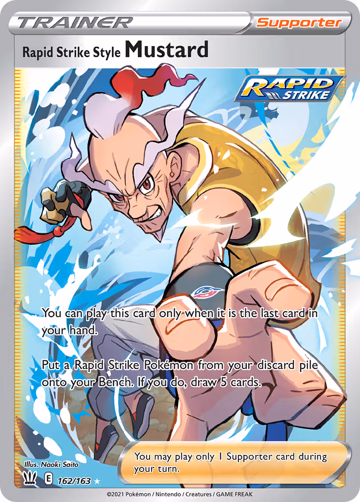 Rapid Strike Style Mustard 162/163 Pokemon card