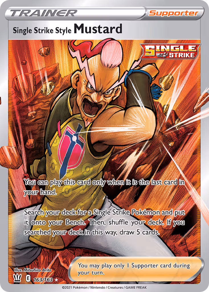 Single Strike Style Mustard 163/163 Pokemon card
