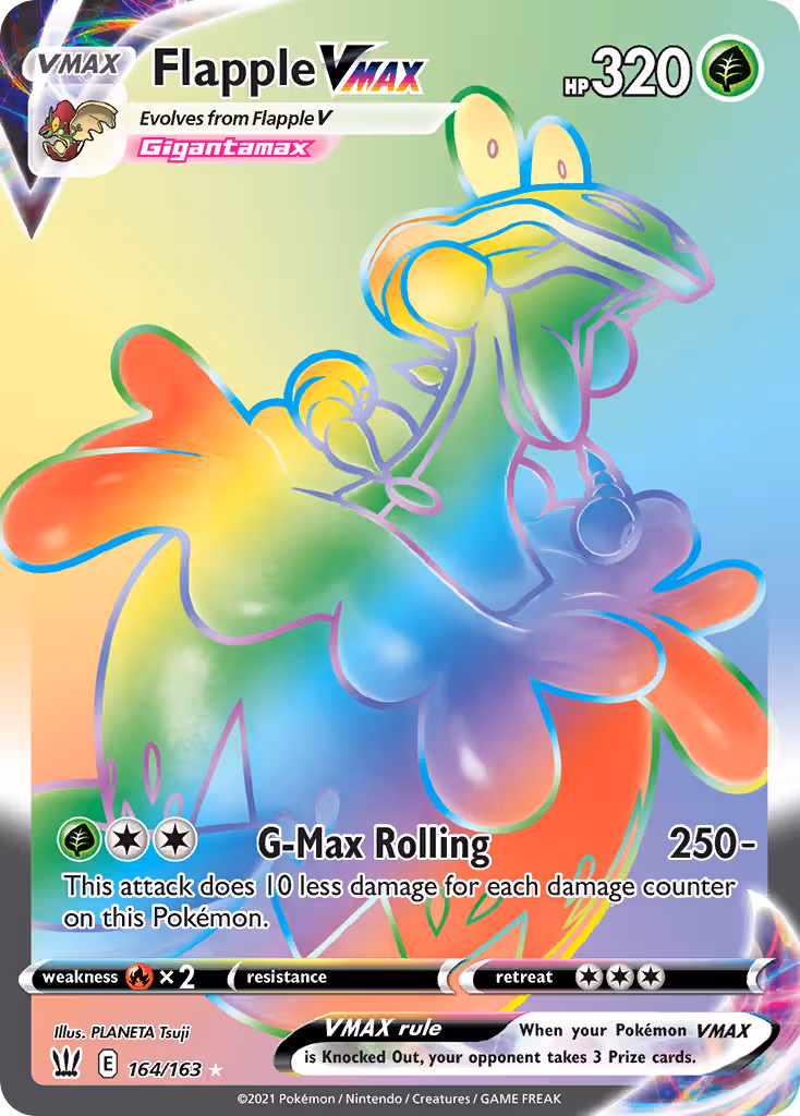 Flapple VMAX 164/163 Pokemon card