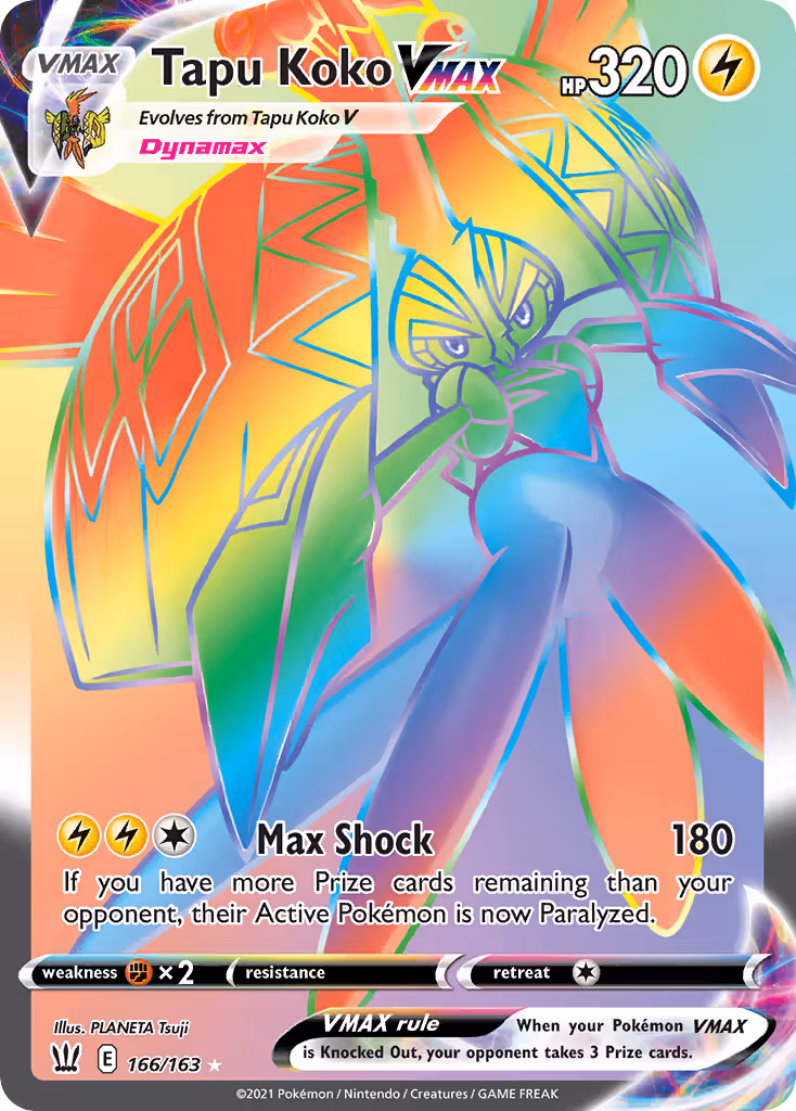 Tapu Koko VMAX 166/163 Pokemon card