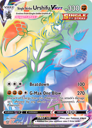 Single Strike Urshifu VMAX 167/163 Pokemon card