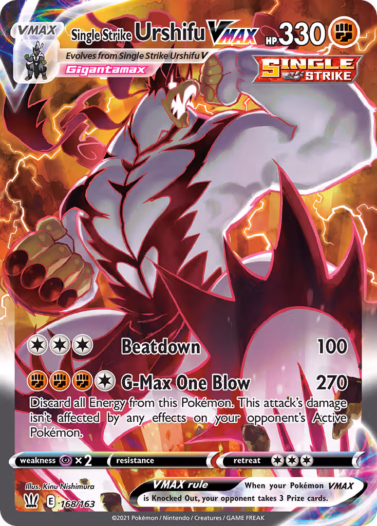 Single Strike Urshifu VMAX 168/163 Pokemon card