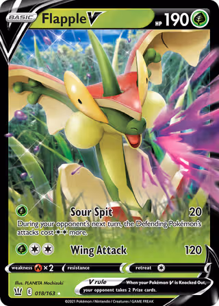 Flapple V 18/163 Pokemon card