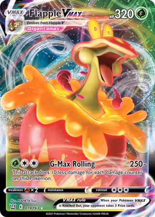 Flapple VMAX 19/163 Pokemon card
