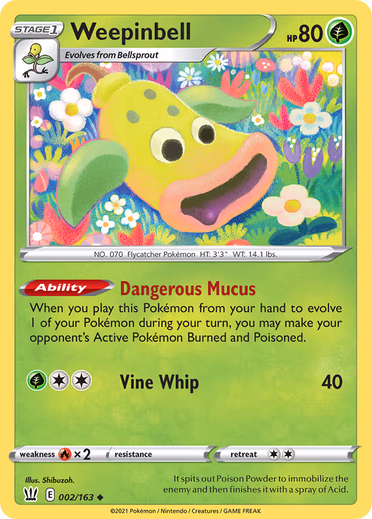 Weepinbell 2/163 Pokemon card