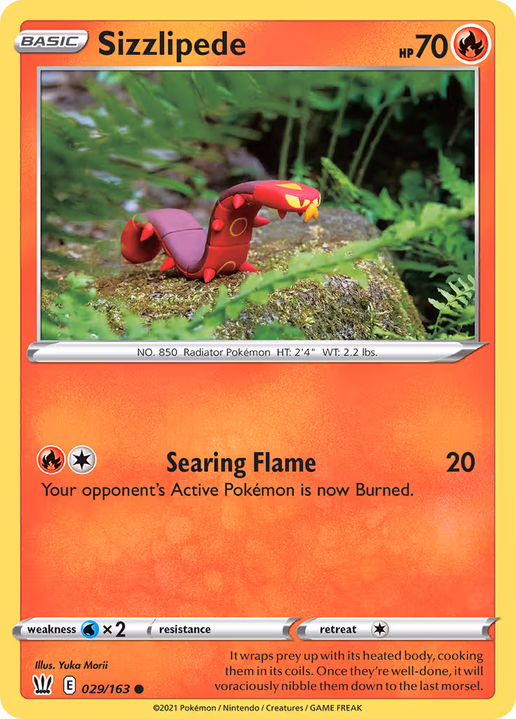 Sizzlipede 29/163 Pokemon card