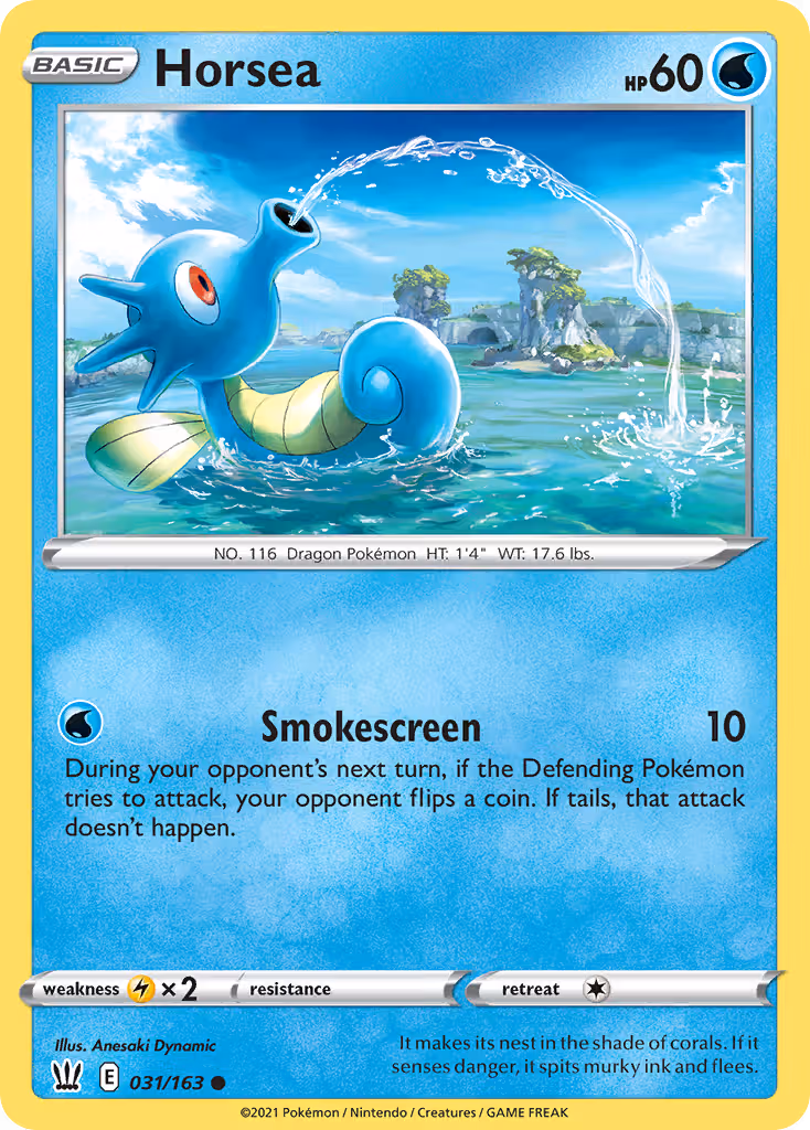 Horsea 31/163 Pokemon card