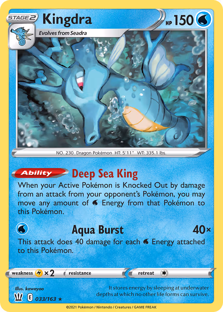 Kingdra 33/163 Pokemon card