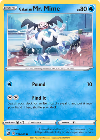 Galarian Mr. Mime 34/163 Pokemon card