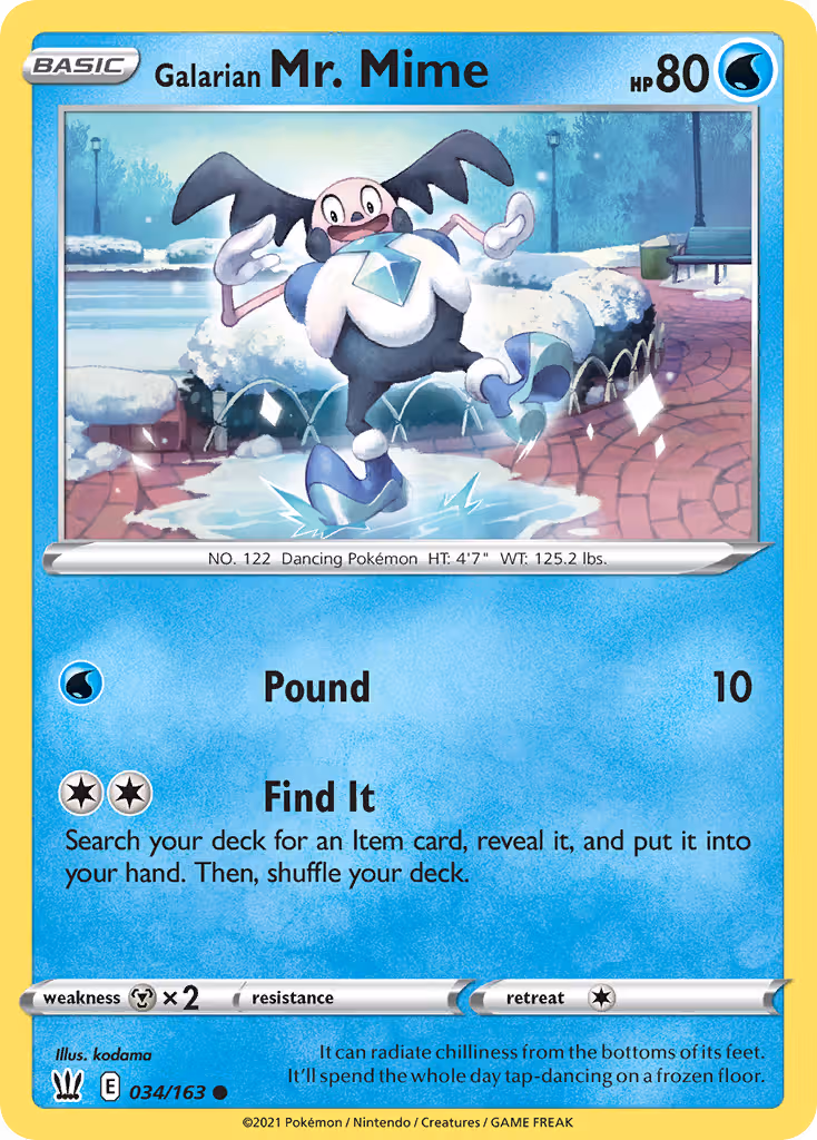 Galarian Mr. Mime 34/163 Pokemon card