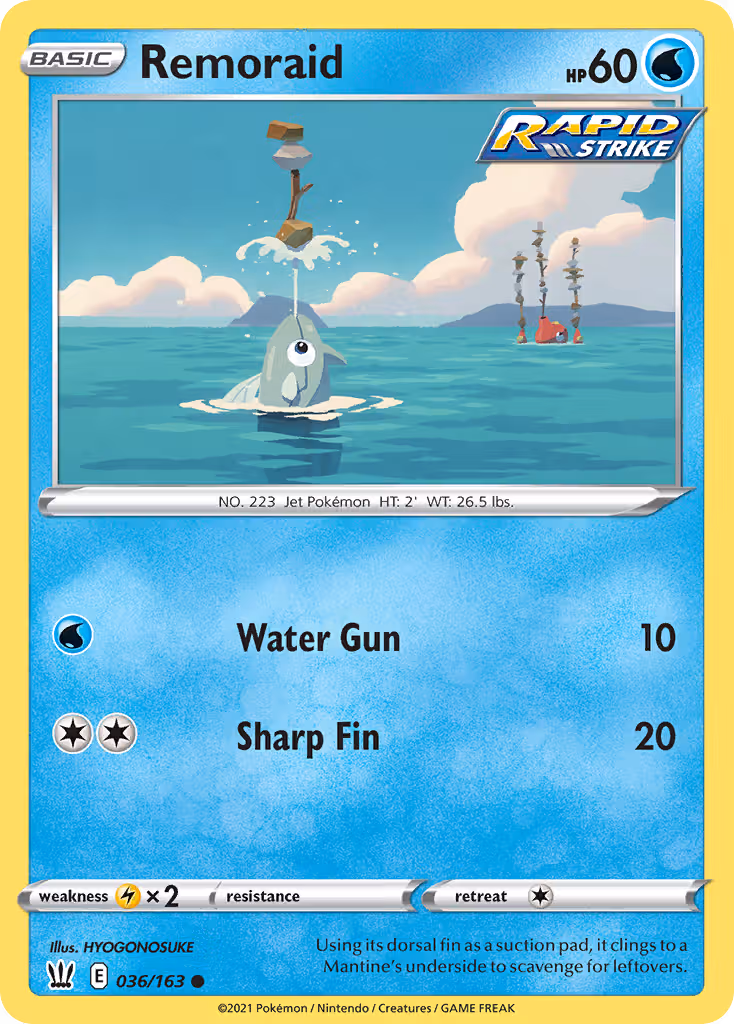 Remoraid 36/163 Pokemon card