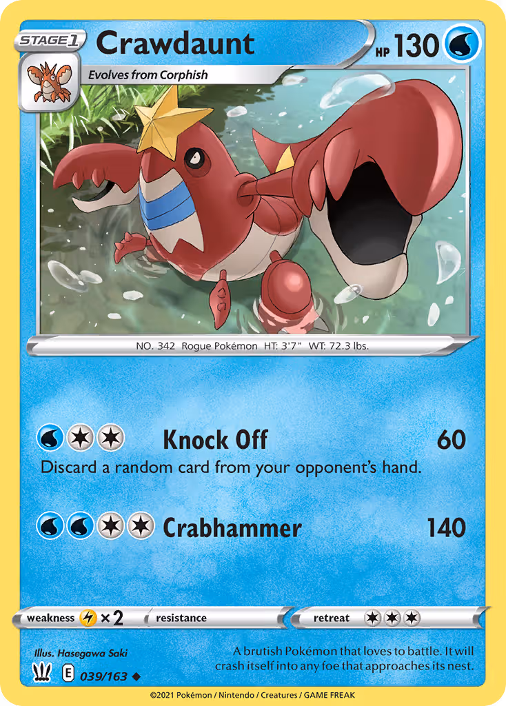 Crawdaunt 39/163 Pokemon card