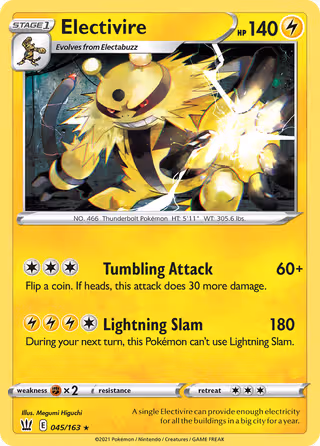 Electivire 45/163 Pokemon card
