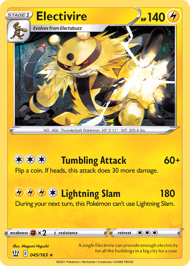 Electivire 45/163 Pokemon card