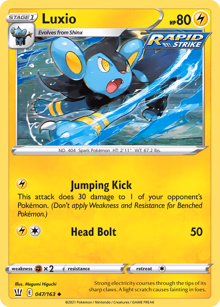 Luxio 47/163 Pokemon card