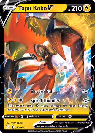 Tapu Koko V 50/163 Pokemon card