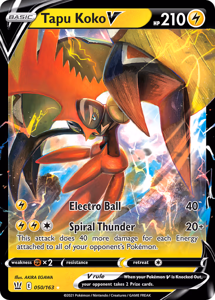 Tapu Koko V 50/163 Pokemon card