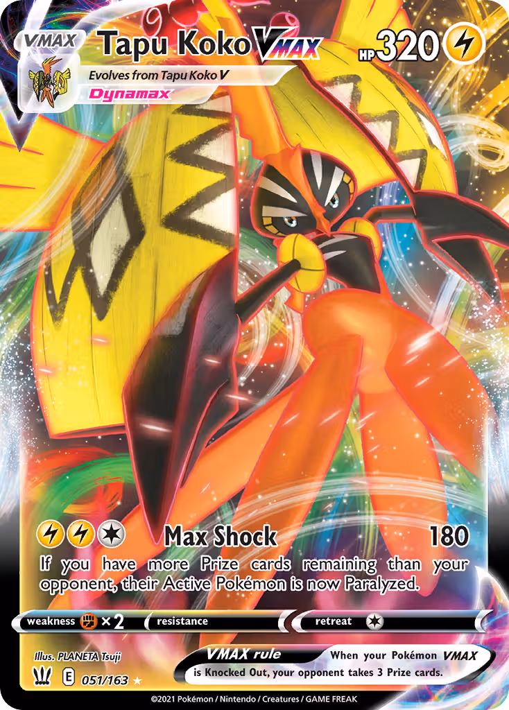 Tapu Koko VMAX 51/163 Pokemon card