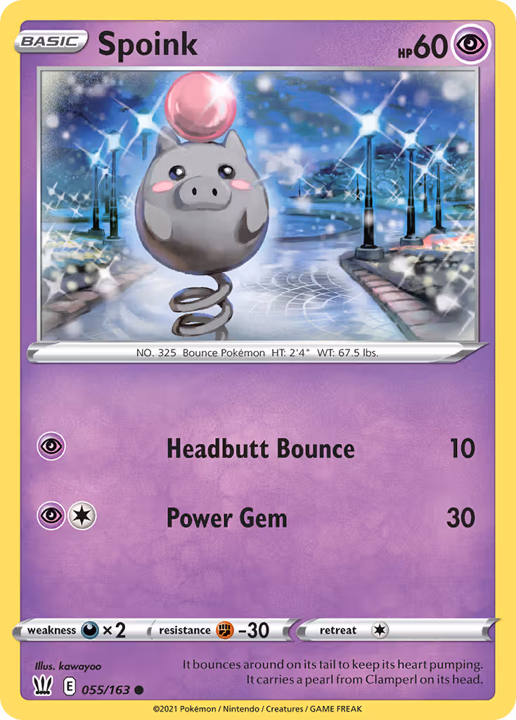 Spoink 55/163 Pokemon card