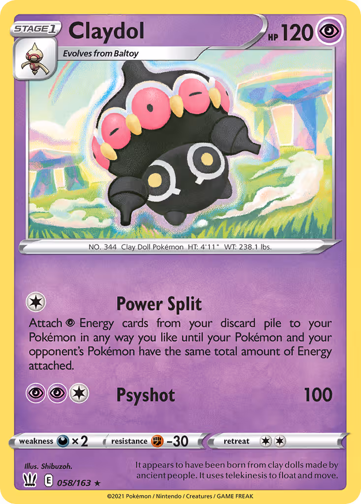 Claydol 58/163 Pokemon card