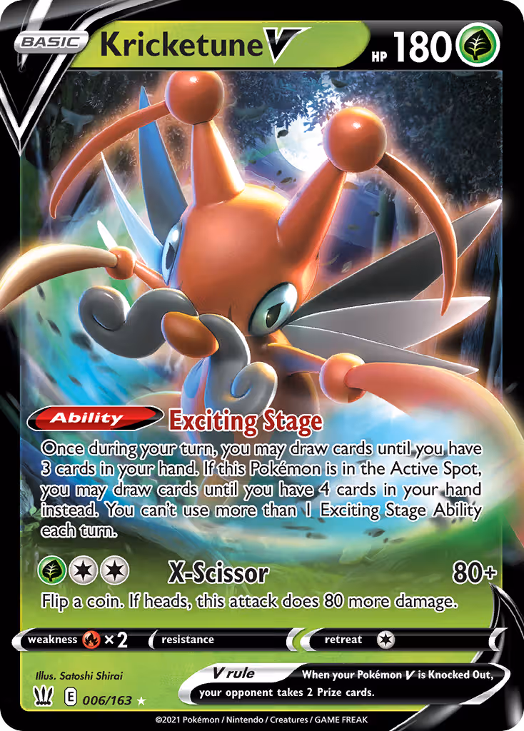 Kricketune V 6/163 Pokemon card