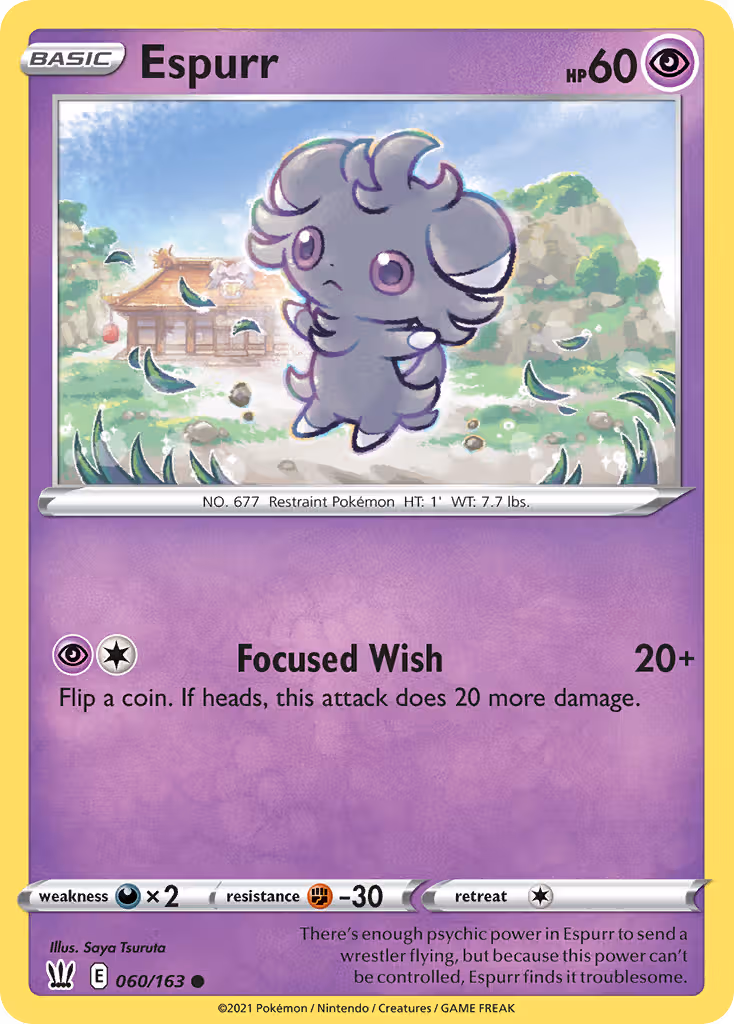 Espurr 60/163 Pokemon card