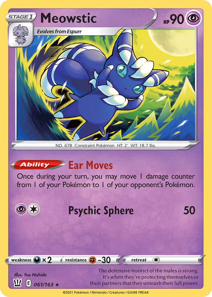 Meowstic 61/163 Pokemon card