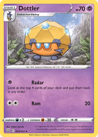 Dottler 64/163 Pokemon card
