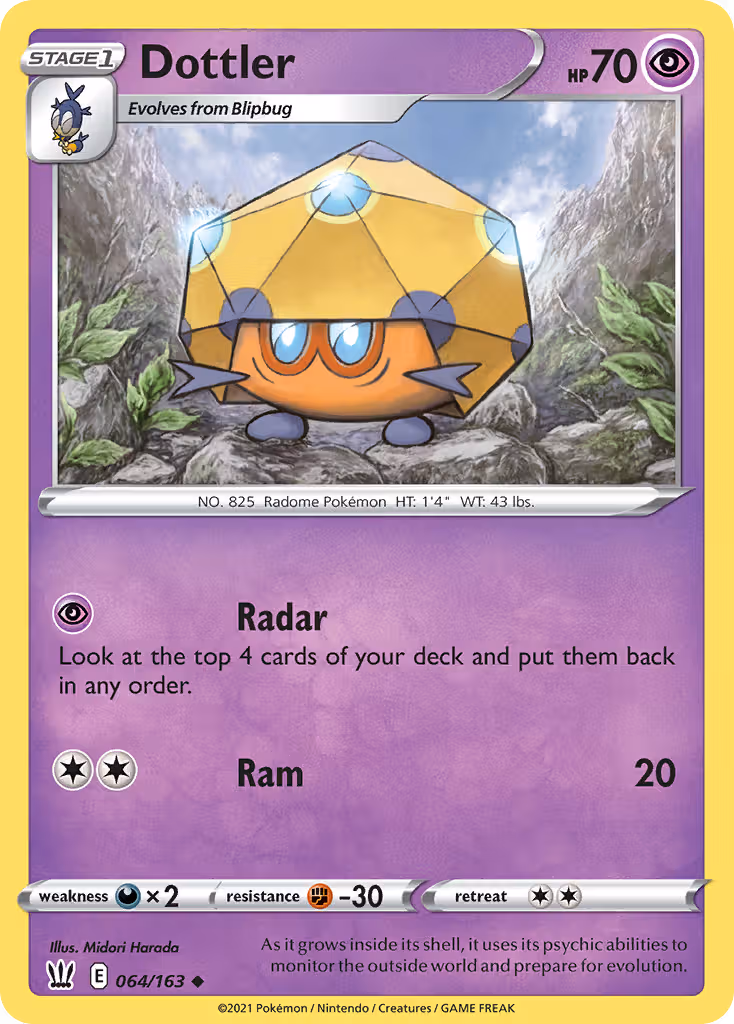 Dottler 64/163 Pokemon card