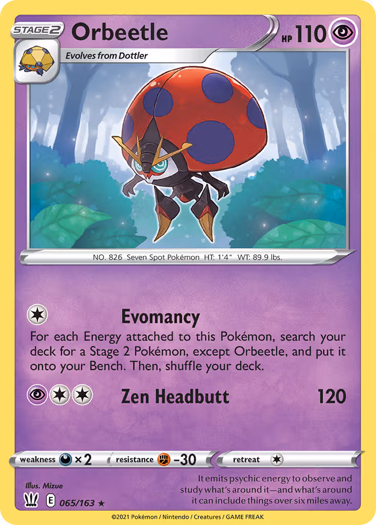 Orbeetle 65/163 Pokemon card