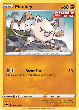 Mankey 66/163 Pokemon card