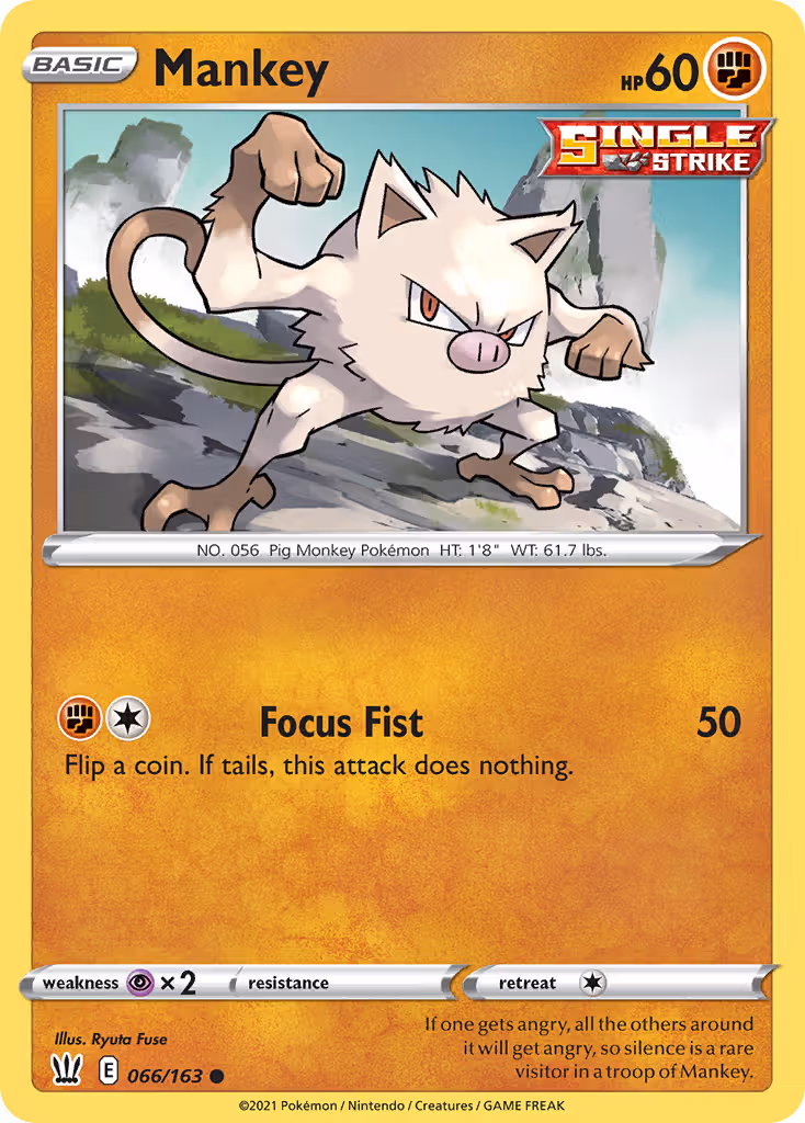 Mankey 66/163 Pokemon card
